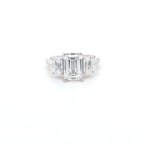 IGI 2.54ct D/VS1 Emerald Cut LAB Diamond Solitaire 3 Stone Ring Set in Platinum