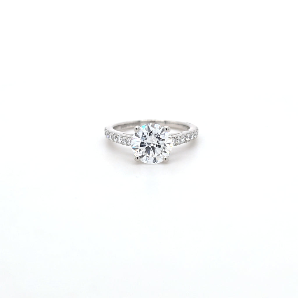 2.00ct D/VS2 LAB Diamond Ring with Diamond Shoulders set in Platinum