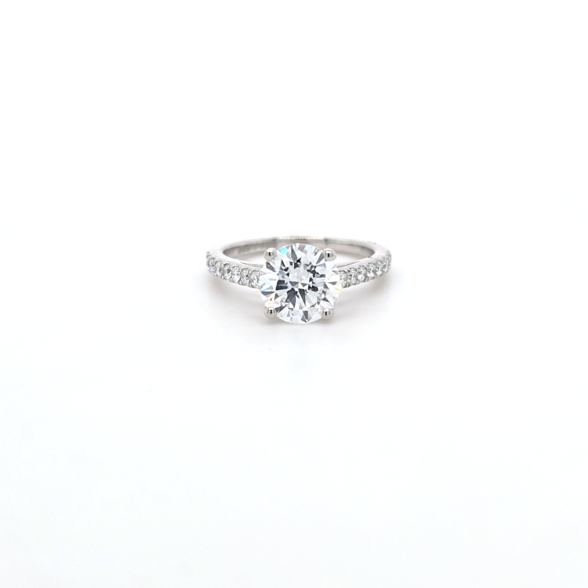 2.00ct D/VS2 LAB Diamond Ring with Diamond Shoulders set in Platinum
