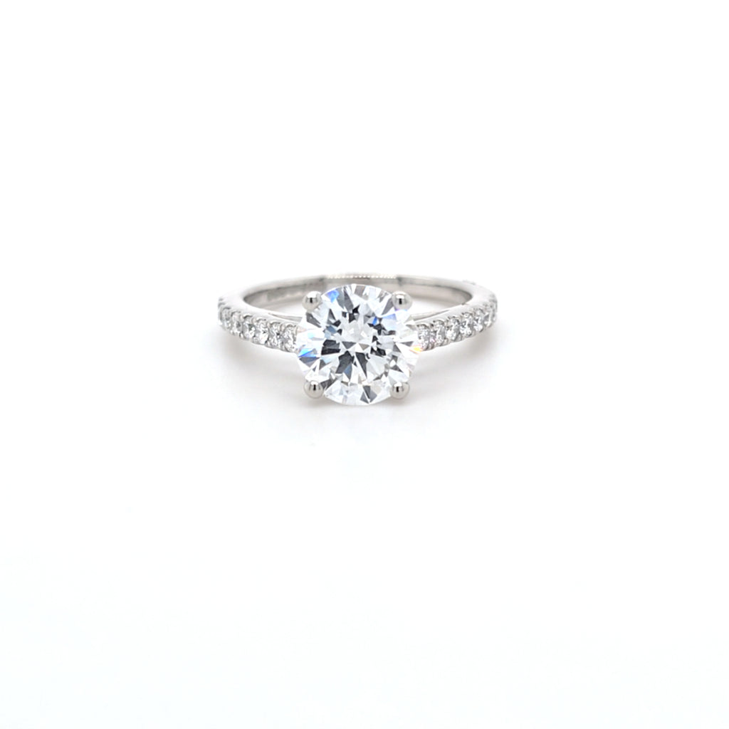 2.00ct D/VS2 LAB Diamond Ring with Diamond Shoulders set in Platinum