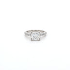 1.53ct D/VS2 LAB Princess Cut Diamond Ring with Diamond Shoulders set in Platinum