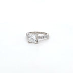 1.53ct D/VS2 LAB Princess Cut Diamond Ring with Diamond Shoulders set in Platinum