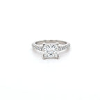 1.53ct D/VS2 LAB Princess Cut Diamond Ring with Diamond Shoulders set in Platinum