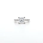 1.53ct D/VS2 LAB Princess Cut Diamond Ring with Diamond Shoulders set in Platinum