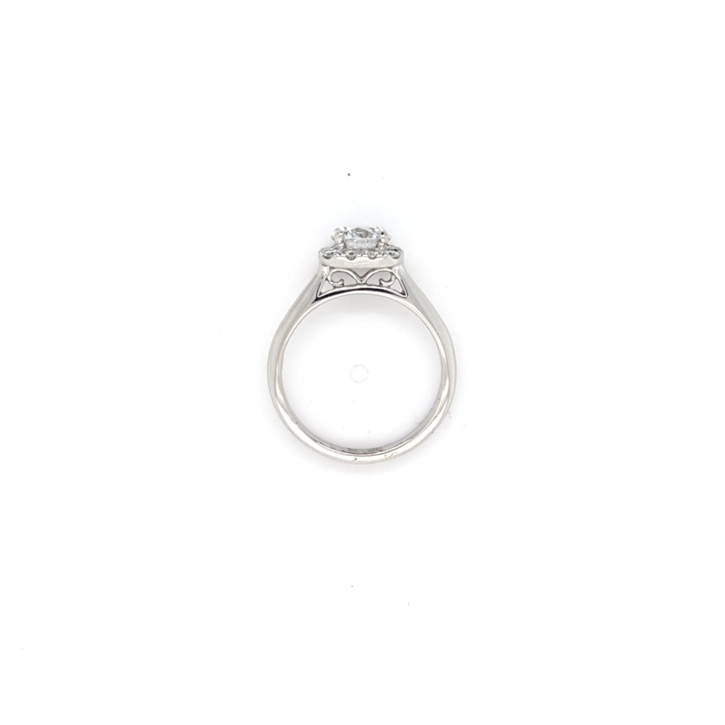 1.05ct D/VS2 LAB Diamond Halo Ring set in Platinum