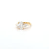 2.02ct D/VS2 Oval Cut LAB Diamond Ring with Pear Shape Side Stones Set in 18ct Yellow Gold