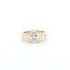 2.02ct D/VS2 Oval Cut LAB Diamond Ring with Pear Shape Side Stones Set in 18ct Yellow Gold