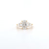 2.02ct D/VS2 Oval Cut LAB Diamond Ring with Pear Shape Side Stones Set in 18ct Yellow Gold