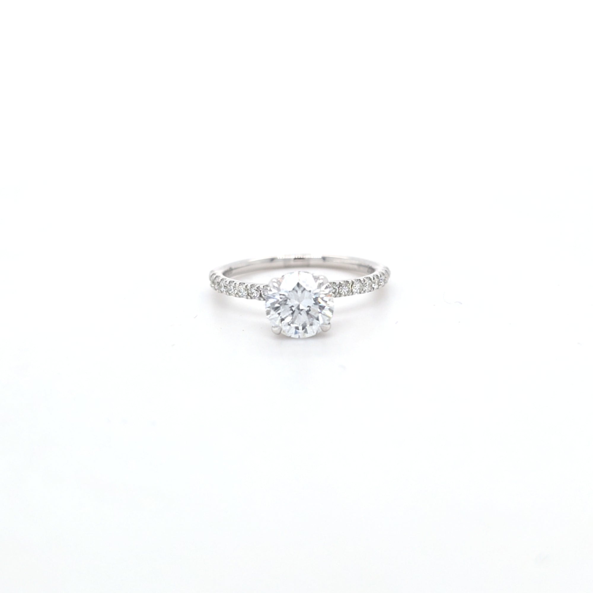 1.62ct LAB Diamond Ring with Diamond Shoulders and Hidden Halo set in 9ct White Gold