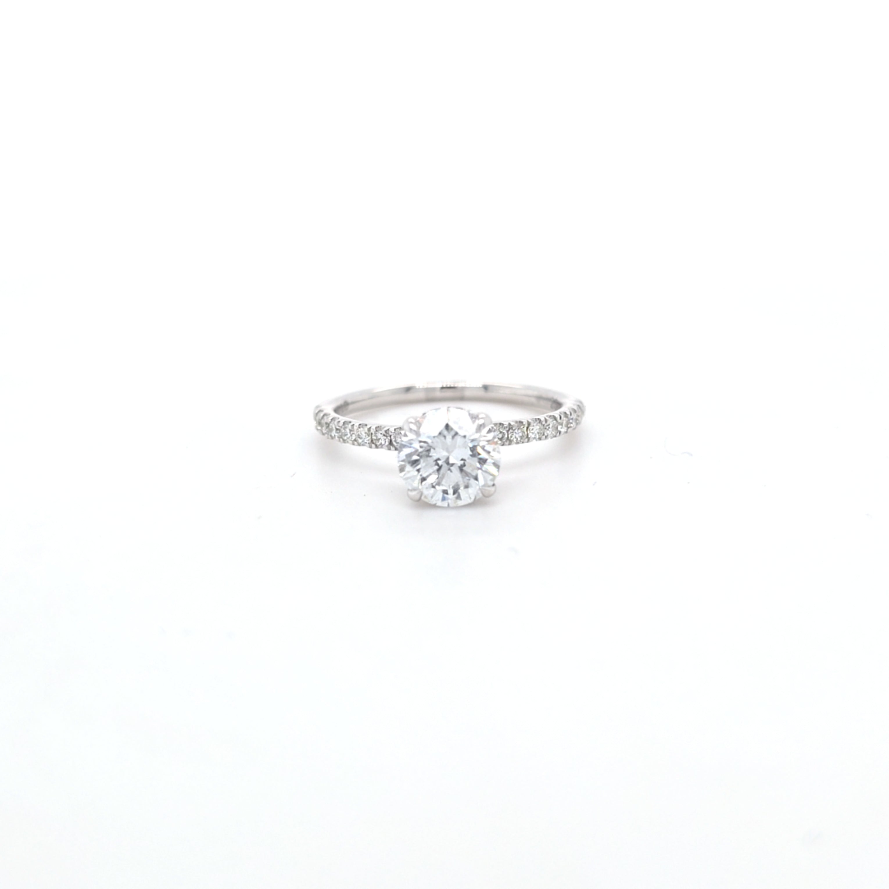 1.62ct LAB Diamond Ring with Diamond Shoulders and Hidden Halo set in 9ct White Gold - Montpellier Jewellers