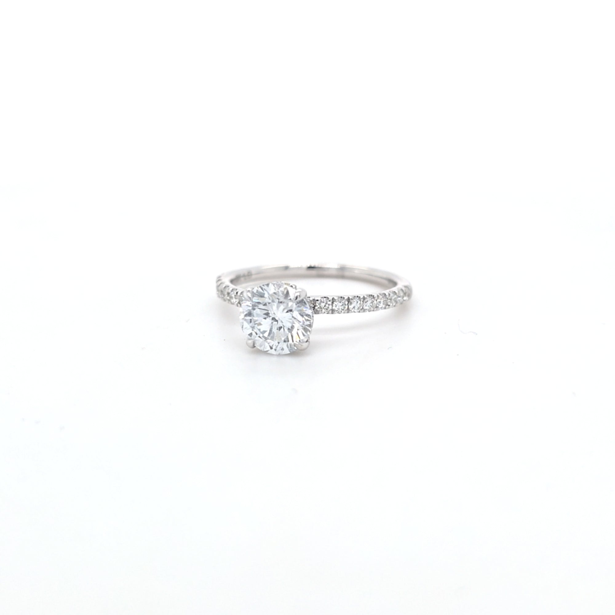 1.62ct LAB Diamond Ring with Diamond Shoulders and Hidden Halo set in 9ct White Gold
