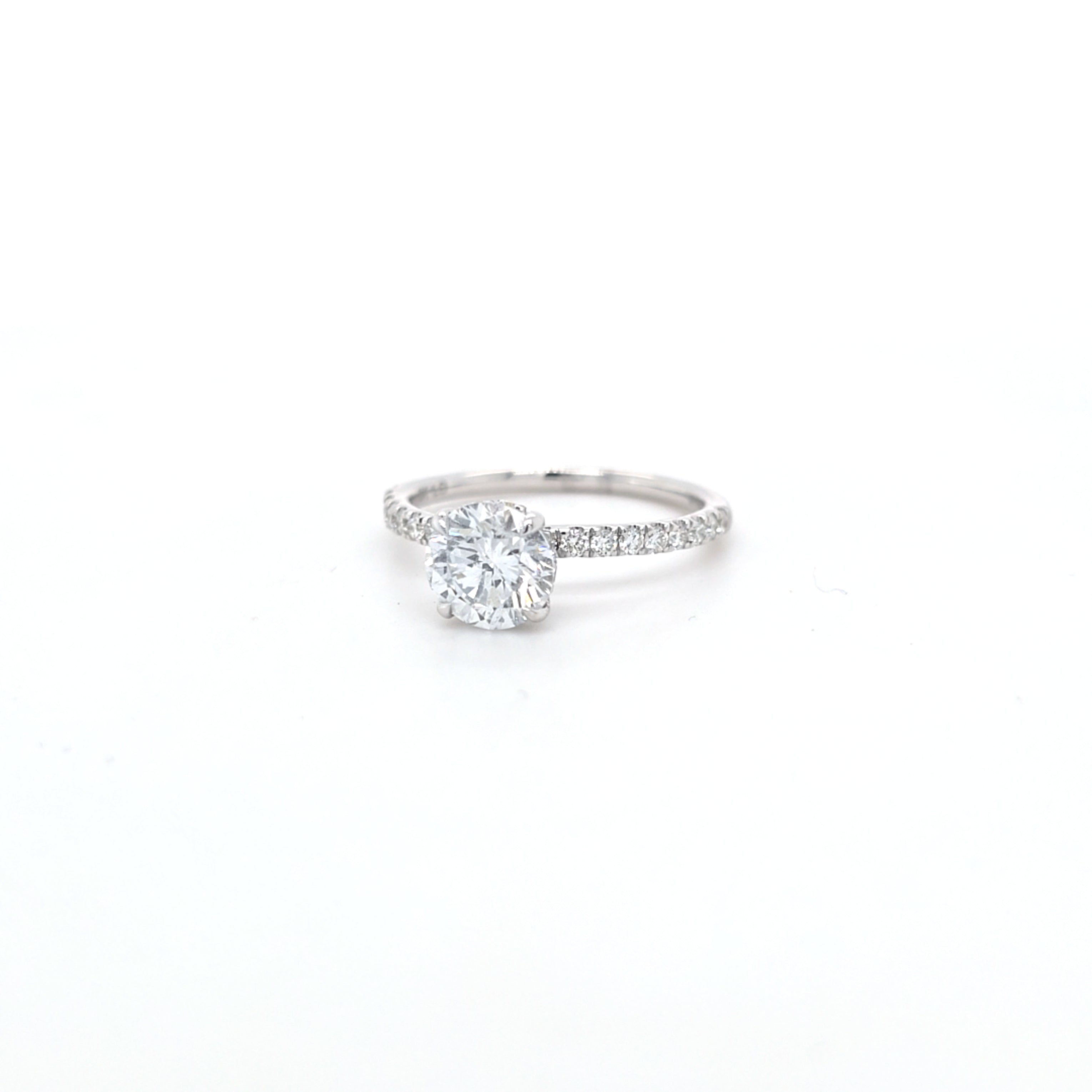 1.62ct LAB Diamond Ring with Diamond Shoulders and Hidden Halo set in 9ct White Gold - Montpellier Jewellers