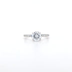 1.62ct LAB Diamond Ring with Diamond Shoulders and Hidden Halo set in 9ct White Gold