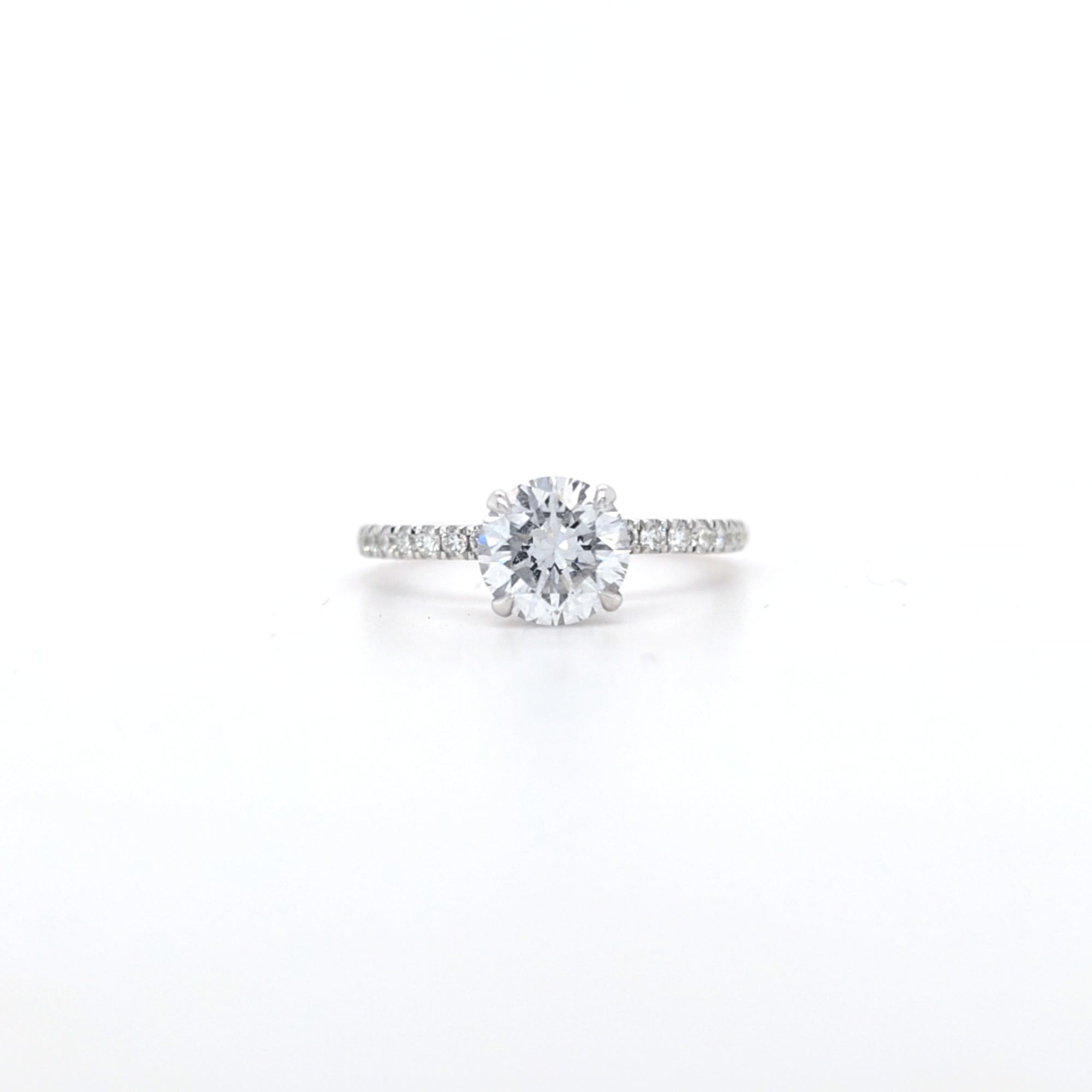 1.62ct LAB Diamond Ring with Diamond Shoulders and Hidden Halo set in 9ct White Gold