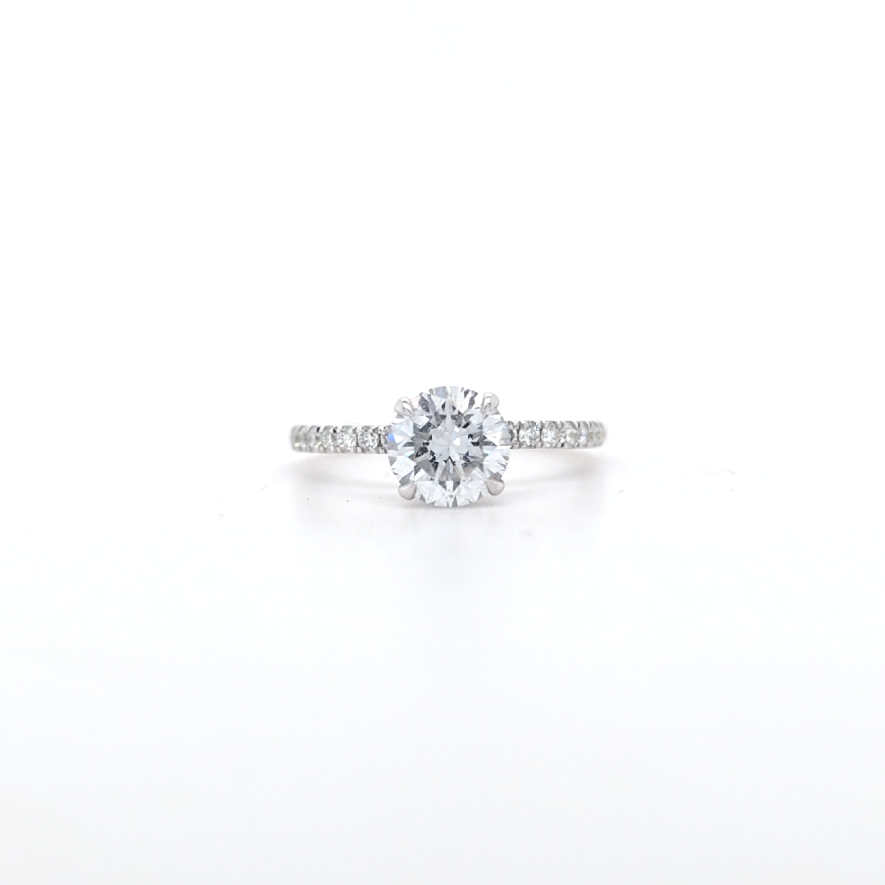 1.62ct LAB Diamond Ring with Diamond Shoulders and Hidden Halo set in 9ct White Gold - Montpellier Jewellers