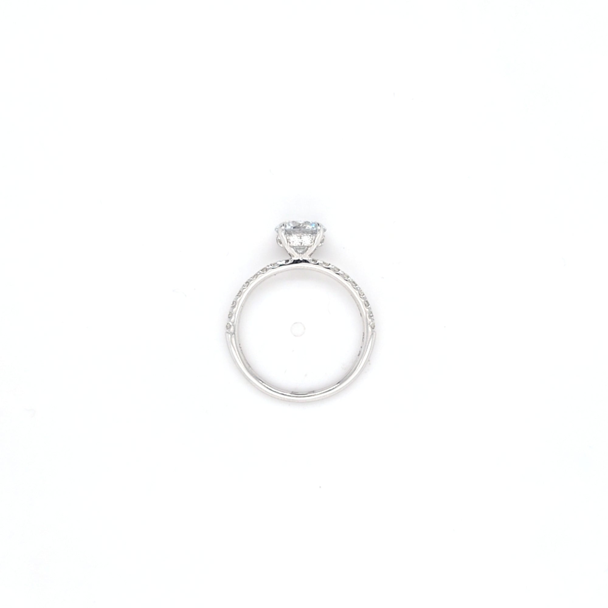 1.62ct LAB Diamond Ring with Diamond Shoulders and Hidden Halo set in 9ct White Gold