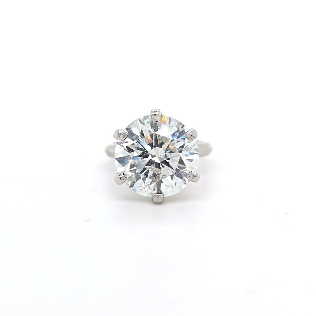 10.02ct Round Brilliant Cut Diamond Solitaire Set in Platinum