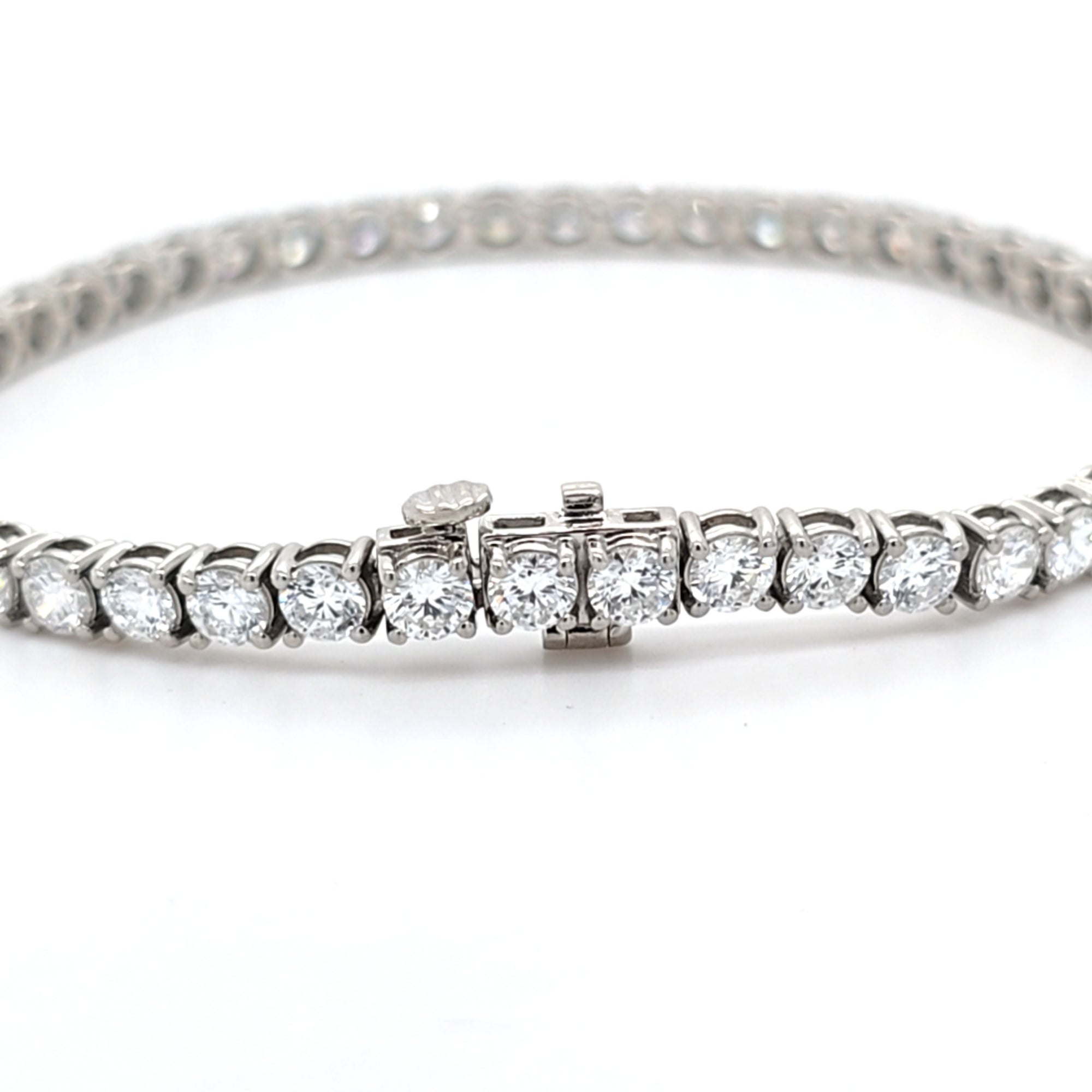 8.04ct LAB Diamond Line Bracelet Set in White Gold