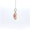 1.46ct LAB Ruby and LAB Diamond Cluster Pendant in 9ct Yellow Gold with Chain