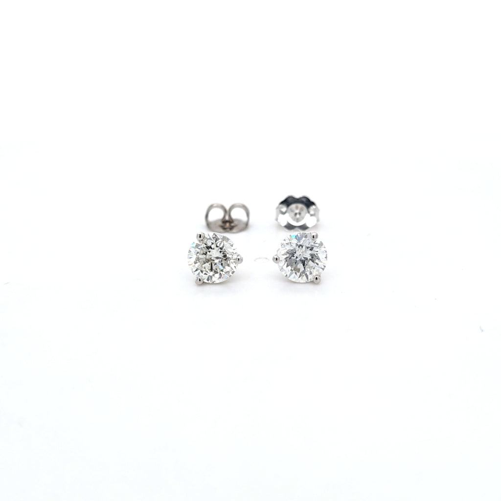 2.06ct H/SI Diamond Stud Earrings Set In White Gold
