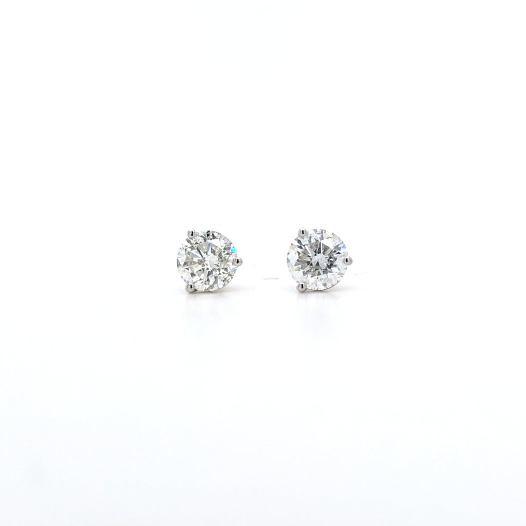 2.06ct H/SI Diamond Stud Earrings Set In White Gold