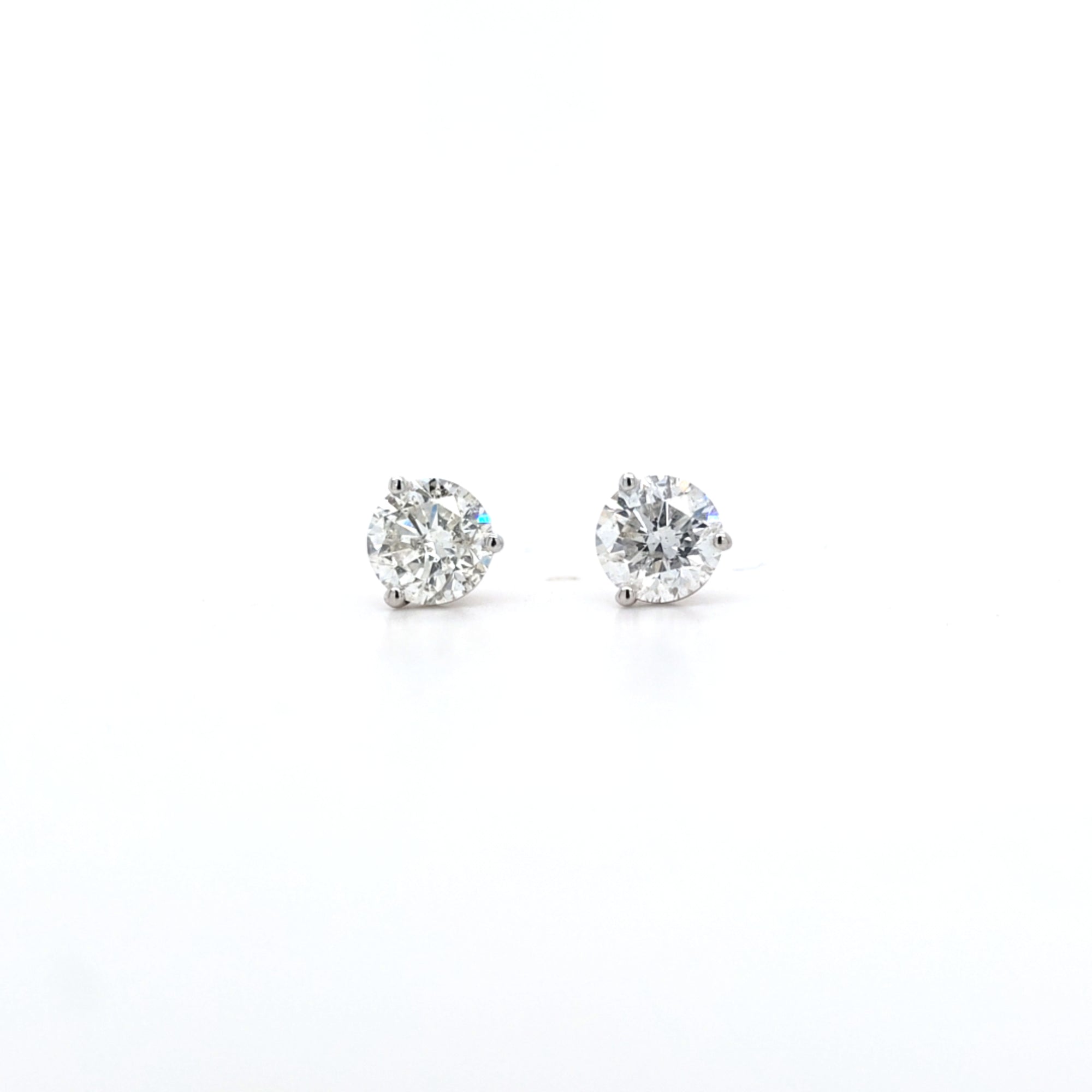 2.06ct H/SI Diamond Stud Earrings Set In White Gold