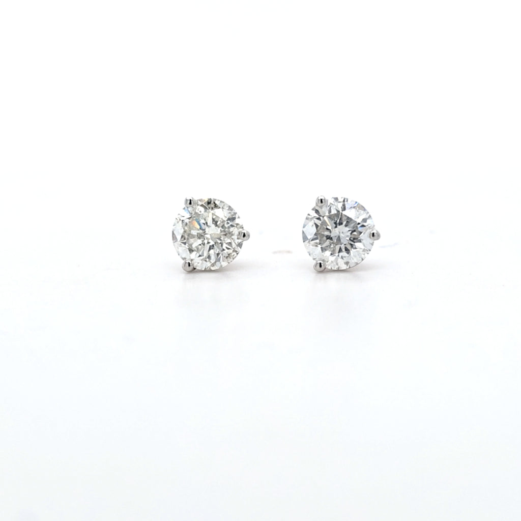 2.06ct H/SI Diamond Stud Earrings Set In White Gold