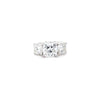 5.50ct F/VS1 Square Cushion Cut LAB Diamond Solitaire 3 Stone Ring Set in White Gold