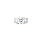 5.50ct F/VS1 Square Cushion Cut LAB Diamond Solitaire 3 Stone Ring Set in White Gold