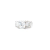 5.50ct F/VS1 Square Cushion Cut LAB Diamond Solitaire 3 Stone Ring Set in White Gold
