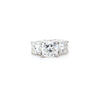 5.50ct F/VS1 Square Cushion Cut LAB Diamond Solitaire 3 Stone Ring Set in White Gold