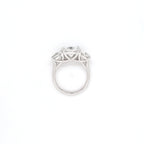 5.50ct F/VS1 Square Cushion Cut LAB Diamond Solitaire 3 Stone Ring Set in White Gold