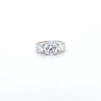3.54ct F/VS1 Round Brilliant Cut LAB Diamond Solitaire 3 Stone Ring Set in White Gold