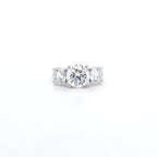 3.54ct F/VS1 Round Brilliant Cut LAB Diamond Solitaire 3 Stone Ring Set in White Gold