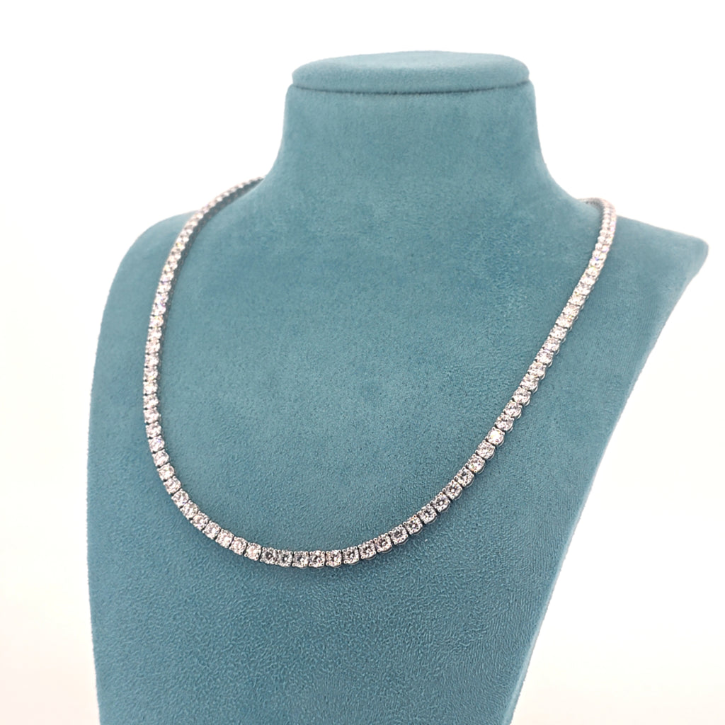20.05ct LAB Diamond Tennis Necklace Set in 9ct White Gold