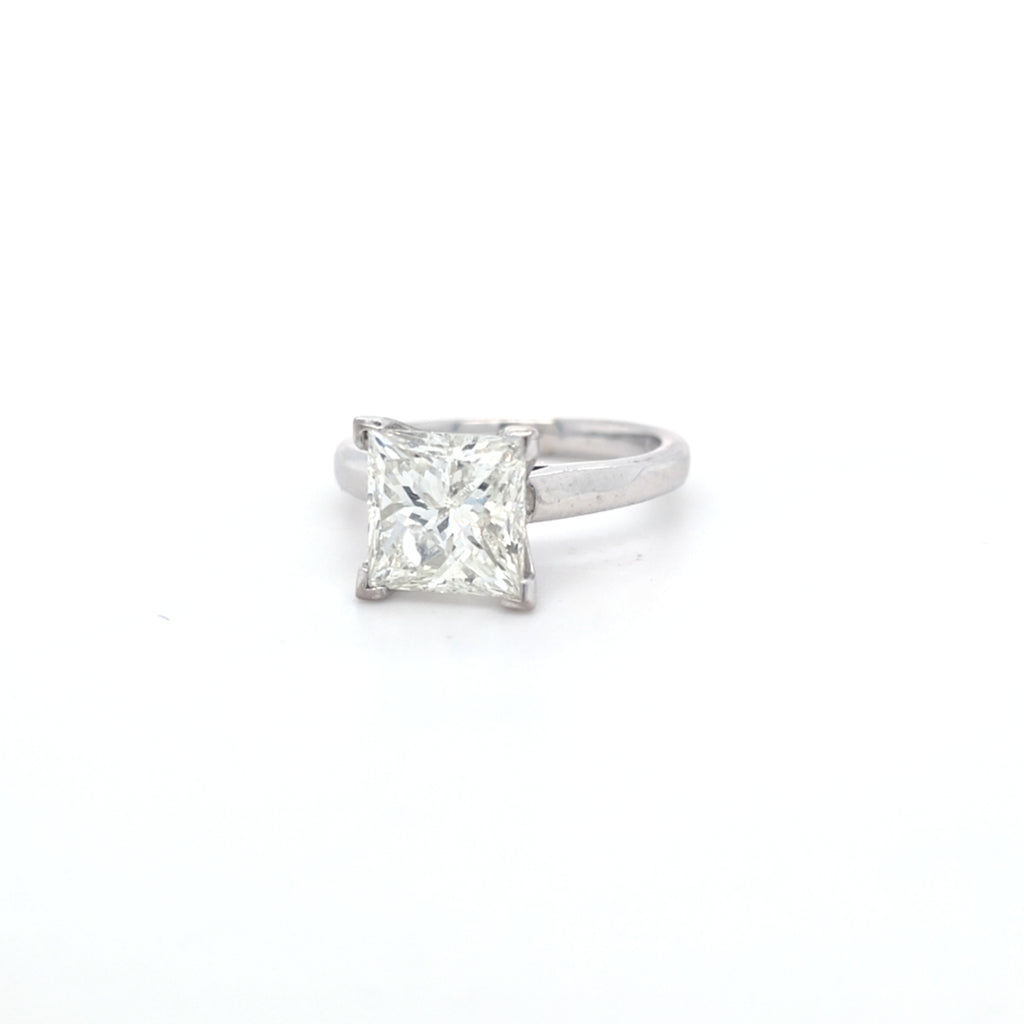 3.03ct Princess Cut Diamond Solitaire set in 18ct White Gold