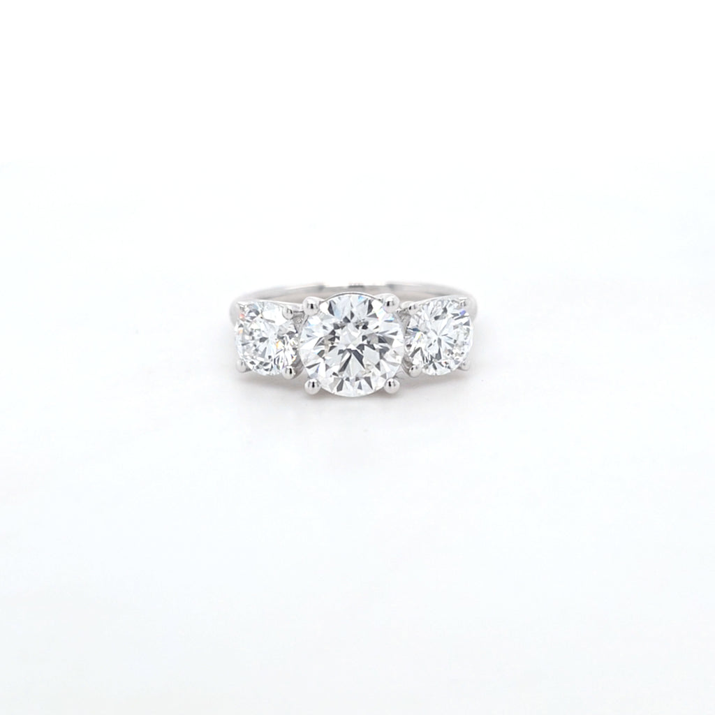 2.75ct F/VS1 Round Brilliant Cut LAB Diamond 3 Stone Ring Set in White Gold
