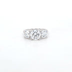2.75ct F/VS1 Round Brilliant Cut LAB Diamond 3 Stone Ring Set in White Gold