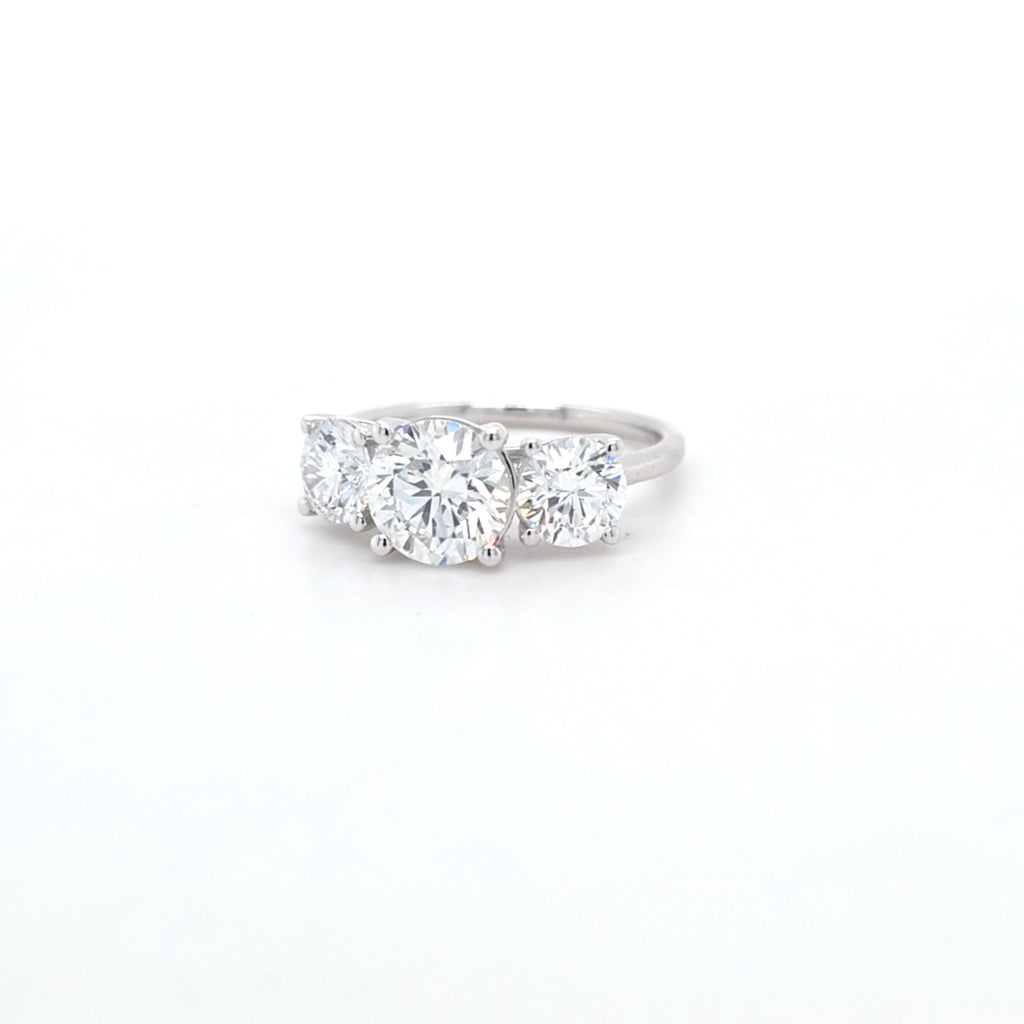 2.75ct F/VS1 Round Brilliant Cut LAB Diamond 3 Stone Ring Set in White Gold