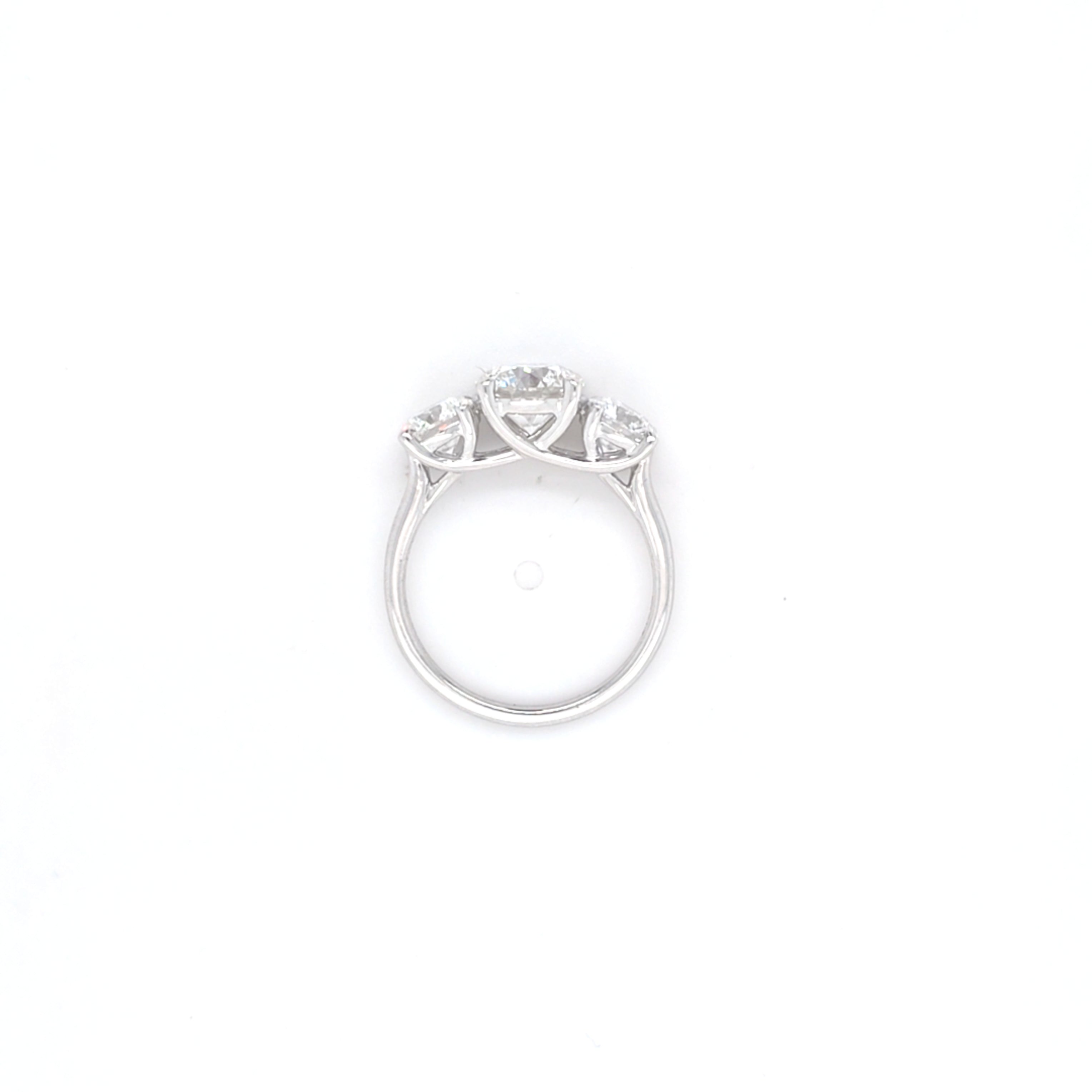 2.75ct F/VS1 Round Brilliant Cut LAB Diamond 3 Stone Ring Set in White Gold - Montpellier Jewellers