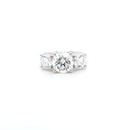 3.51ct F/VS1 Round Brilliant Cut LAB Diamond 3 Stone Ring Set in White Gold
