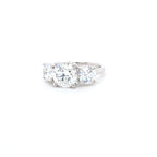3.51ct F/VS1 Round Brilliant Cut LAB Diamond 3 Stone Ring Set in White Gold