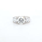 4.63ct F/VS1 Round Brilliant Cut LAB Diamond 3 Stone Ring Set in White Gold