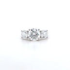 3.51ct F/VS1 Round Brilliant Cut LAB Diamond 3 Stone Ring Set in White Gold