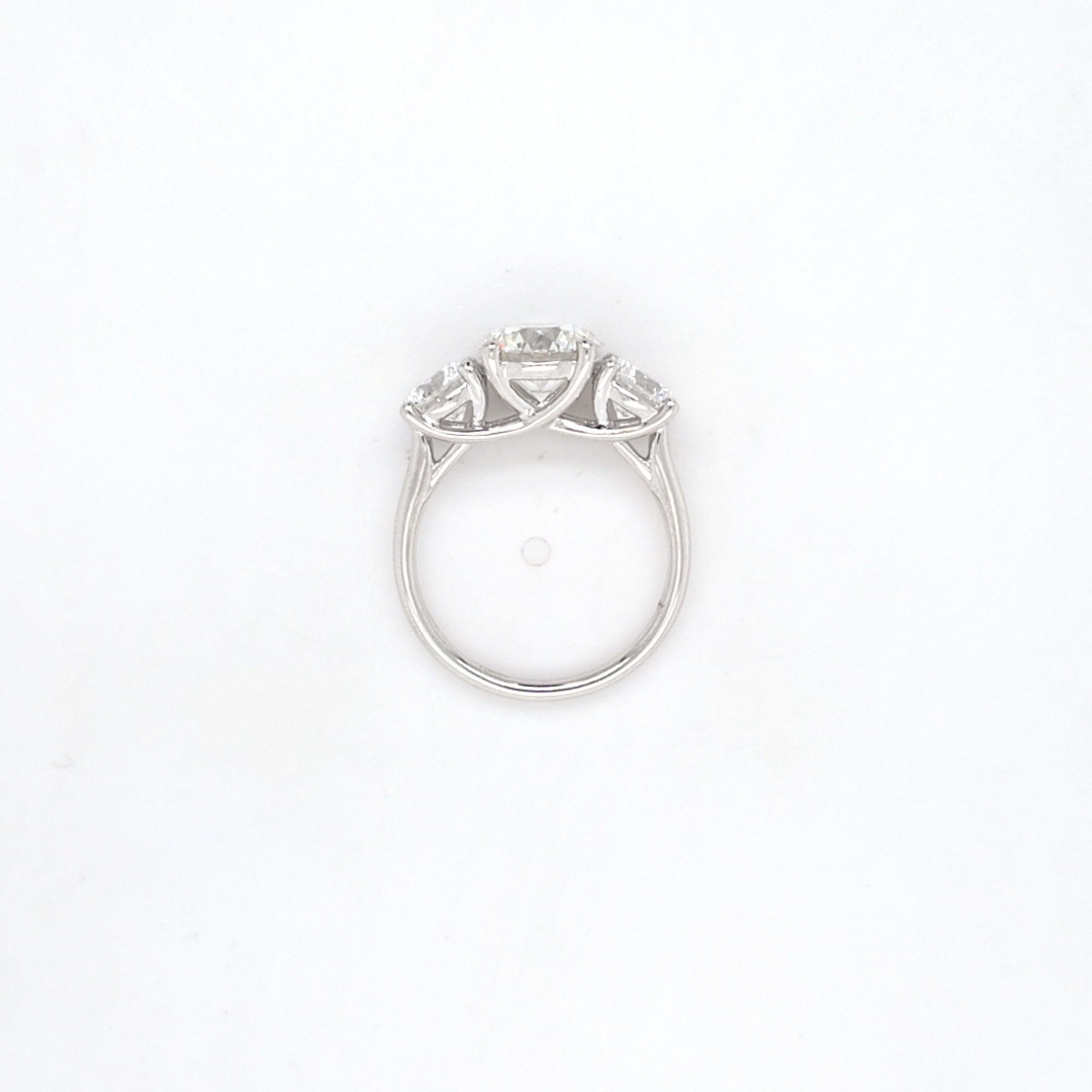 3.51ct F/VS1 Round Brilliant Cut LAB Diamond 3 Stone Ring Set in White Gold