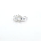 3.53ct F/VS1 Oval Brilliant Cut LAB Diamond 3 Stone Ring Set in White Gold