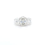 3.53ct F/VS1 Oval Brilliant Cut LAB Diamond 3 Stone Ring Set in White Gold