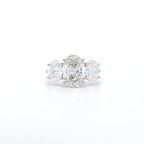 3.53ct F/VS1 Oval Brilliant Cut LAB Diamond 3 Stone Ring Set in White Gold