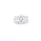 5.18ct F/VS1 Oval Brilliant Cut LAB Diamond 3 Stone Ring Set in White Gold