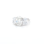 5.18ct F/VS1 Oval Brilliant Cut LAB Diamond 3 Stone Ring Set in White Gold